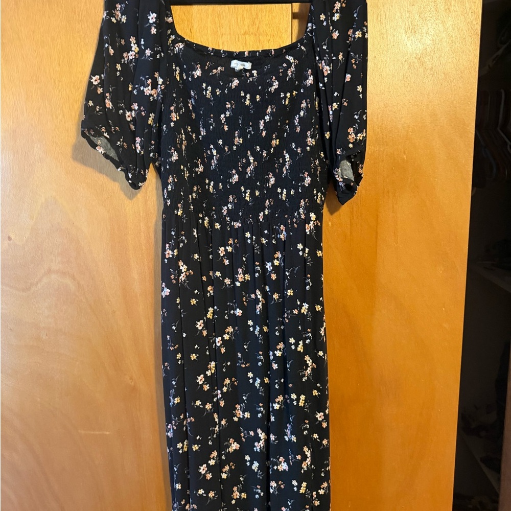 Maurices Black Floral Midi Dress